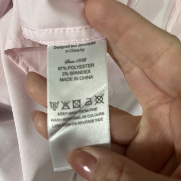 Mens 4 Way Stretch Button Down Dress Shirt Mens XL Pink Long Sleeve Non-Iron - Picture 4 of 6